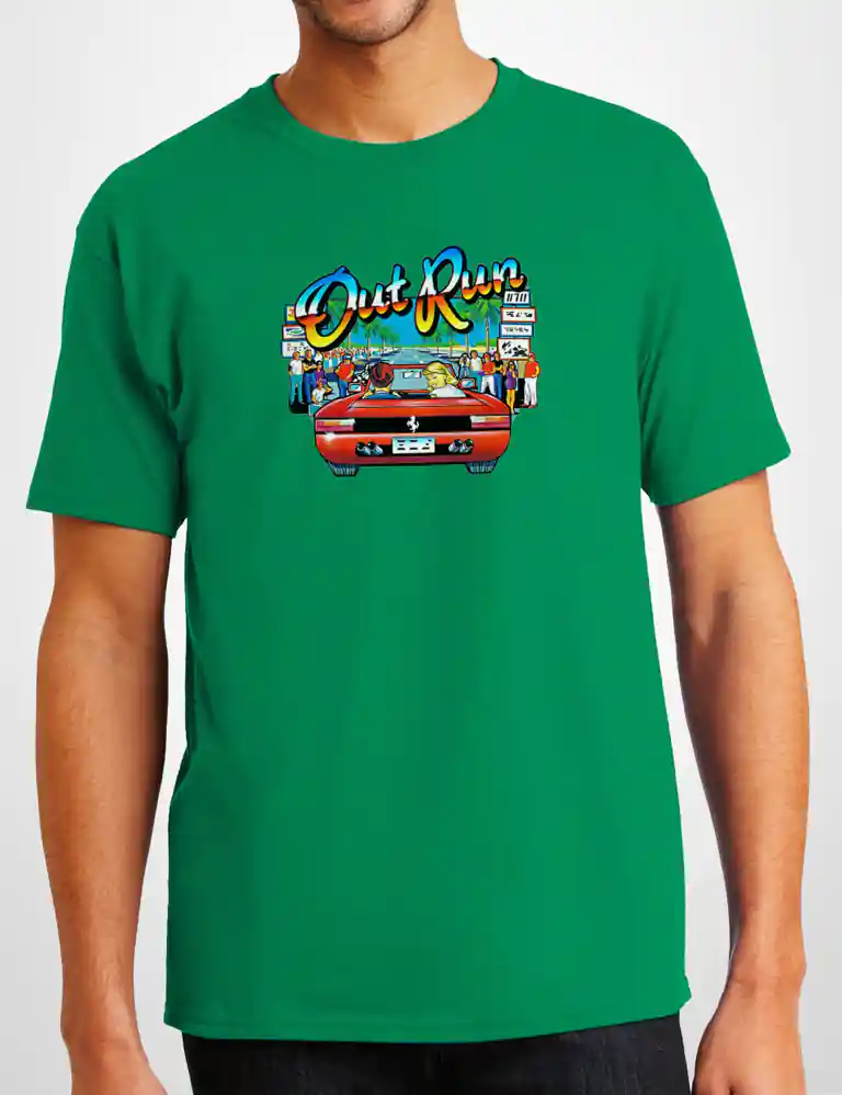 418 OUT RUN CAMISETA UNISEX VERDE A