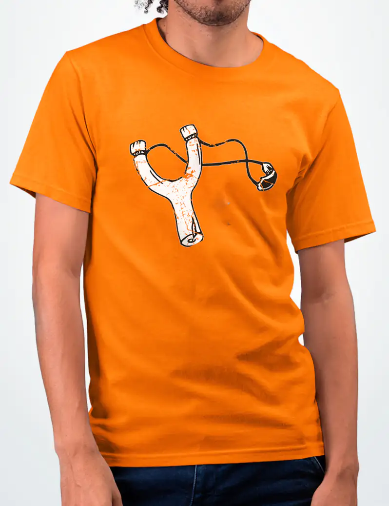 398 TIRACHINAS CAMISETA UNISEX NARANJA A