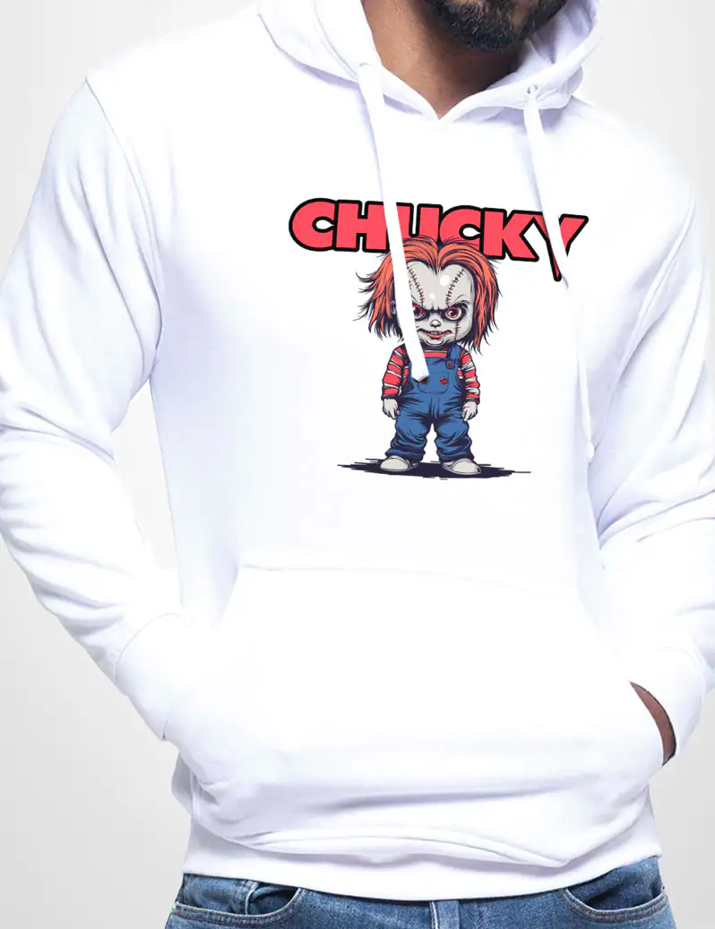475 CHUCKY SUDADERA CAPUCHA BLANCO A