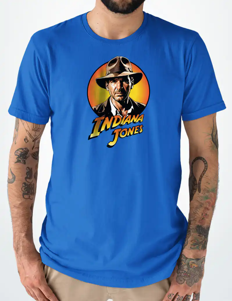 493 INDIANA JONES CAMISETA UNISEX AZULON A