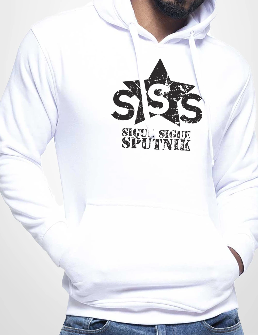 530 SIGUE SIGUE SPUTNIK SUDADERA CAPUCHA BLANCO A