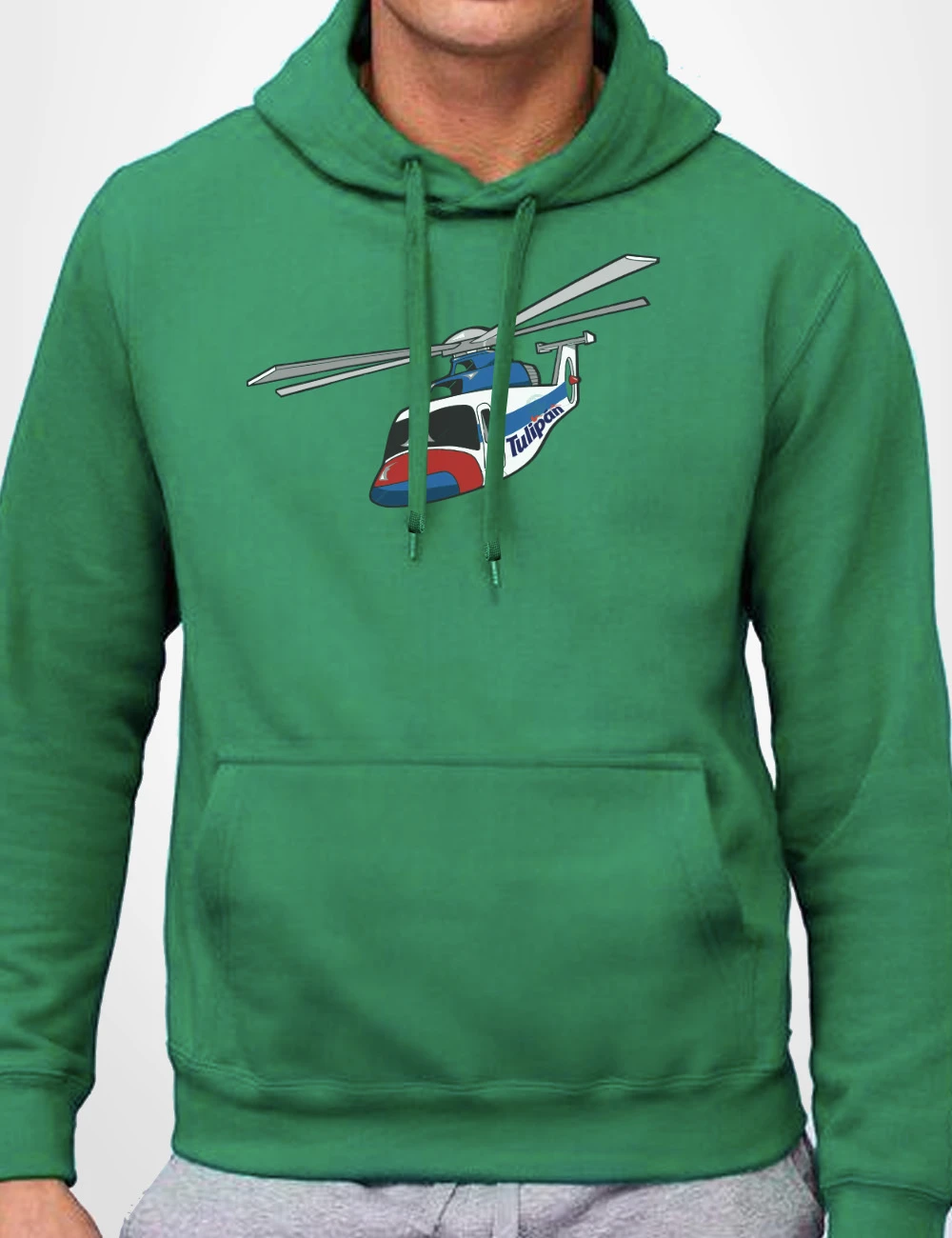 506 HELICOPTERO TULIPAN SUDADERA CAPUCHA VERDE A