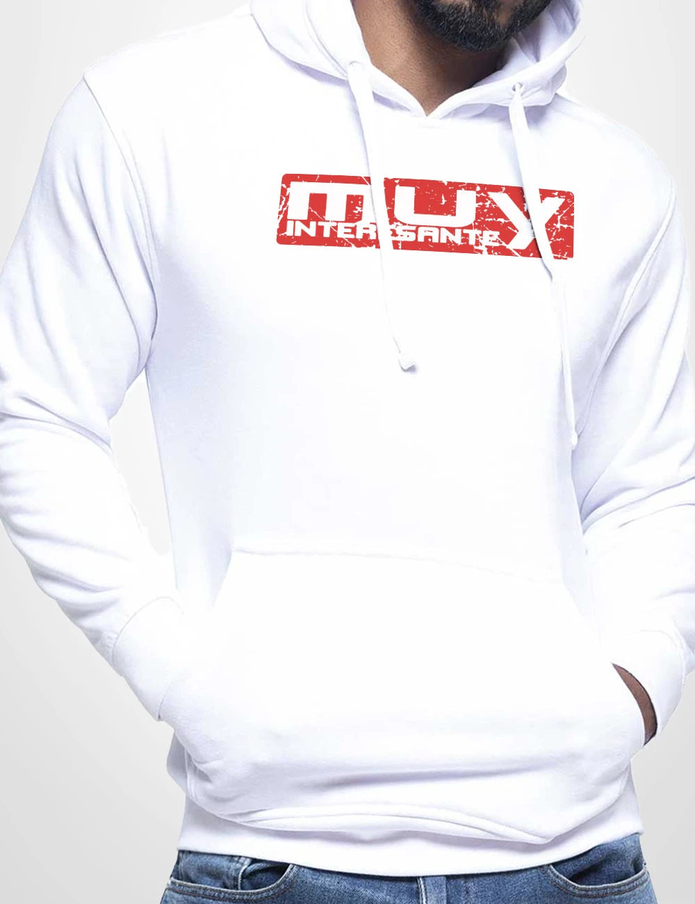 517 MUY INTERESANTE SUDADERA CAPUCHA BLANCO A