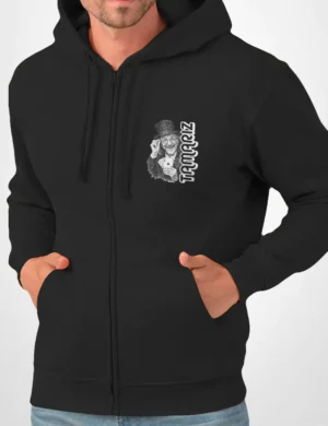 590 TAMARIZ SUDADERA CREMALLERA NEGRO FRONT A