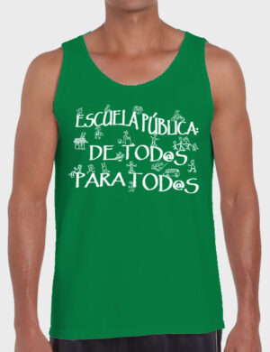 607 ESCUELA CAMISETA TIRANTES UNISEX VERDE A